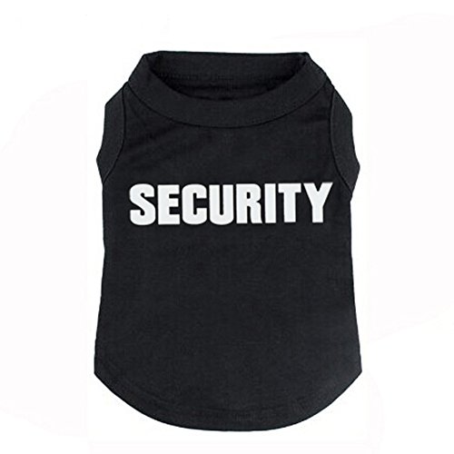 Hundehemd T-Shirts Welpe Sommerkleidung Hund Tank Top Weste Security Schweißhemd für kleine Hund mittlere Hundekatze (M, Schwarz) von Izefia