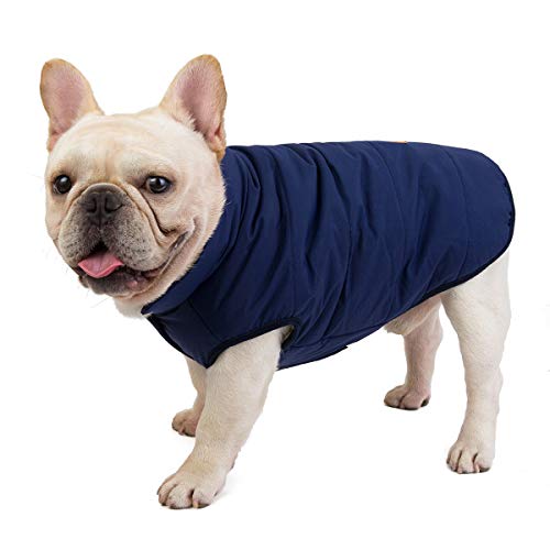 Hundemantel Kaltwettermantel Winddichte Jacke Fleece Warme Hundeweste Winter Dicke Kleidung Hundemantel für Kleine Hunde Bulldogge Mittlere Katze von Izefia