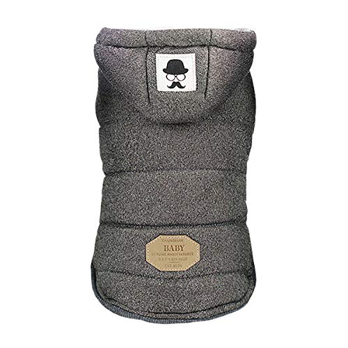 Hundemantel Rdc Haustier Hoodie Kaltes Wetter Mäntel Warm Hundebekleidung Winter Dicke Kleidung Hund gemütlich Jacke für kleine Hunde mittelgroße Katzen (S, Grau) von Izefia