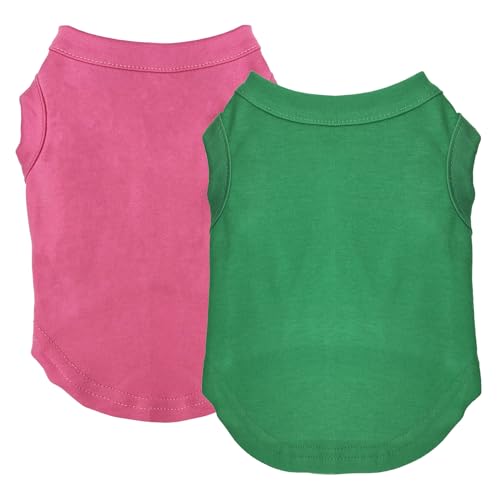 Izefia 2-Teilige Hundehemden Kleidung 2pcs T-Shirt für Kleinen Hund Atmungsaktive Leere Hemden Kühle Sommer Baumwolle Tank Top Weste für Kleine Hund Welpen Mittlere Katze von Izefia