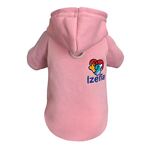 Izefia Hund Hoodie Hund Hoodies Kleidung Fleece Hund Pullover Winter Sweatshirt Warme Baumwollschleife Basic Hund Hoodie für Kleine Hund Welpen Katze Rosa M von Izefia