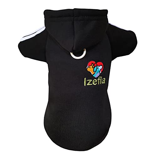 Izefia Hund Hoodie Hund Hoodies Kleidung Fleece Hund Pullover Winter Sweatshirt Warme Baumwollschleife Basic Hund Hoodie für Kleine Hund Welpen Katze Schwarz M von Izefia