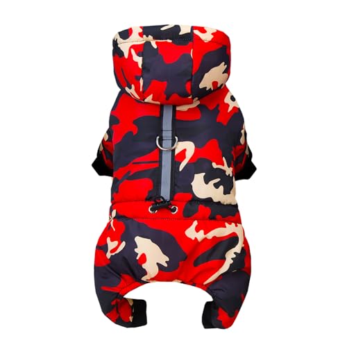 Izefia Hundemantel Haustier Bekleidung Jumpsuit Winddichte Kalte Wettermantel Tarnung Warme Winter Dicke Kleidung Schneefeste Mantel Baumwolle Hundemantel für Kleine Hund Mittlere Hundekatze von Izefia