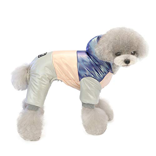 Izefia Hundemantel Winddichte Jacke Kaltwettermantel 4 Beine Warmer Hundeoverall Winter Dicke Kleidung Hundemantel für Kleine Hunde Mittlere Katze von Izefia