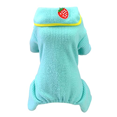 Izefia Hundepullover Hundekleidung Herbst Winter Warmes Sweatshirt 4-Beiniger Overall Pyjama mit Schleife Einfacher Pullover für Kleine Hunde Mittelgroße Hunde Katzen von Izefia