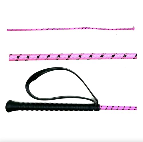 JA Horse Fleck Reitgerte Dressurgerte Pferd Reiter Reitsport Gummigriff mit Handlasche Basic Gerte für Anfänger 80-130 cm (Pink, 130 cm) von JA Horse