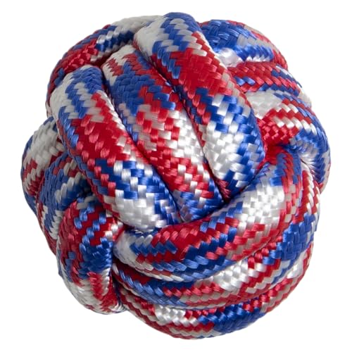 JACK AND VANILLA, Ball aus langlebigem Seil für Hunde, Ø 7,5 cm, Gewicht 50 – 60 g, ergonomisches Design, natürliche Materialien, stimuliert die körperliche Aktivität, 7,5 cm, Natur, Modell Borabora von JACK AND VANILLA