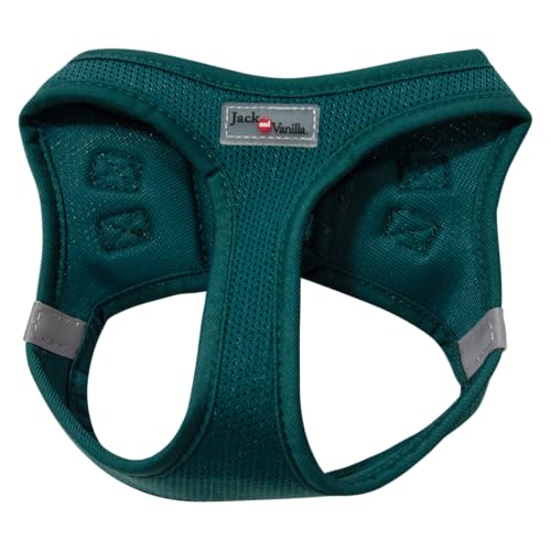 JACK AND VANILLA, Bequemes Mesh-Geschirr für Hunde, individuelle Passform, ergonomisches Design, schnelle Clips, verstärkte Sicherheit, Größe 49 – 55 cm, Farbe Blau-L, Modell Expedition von JACK AND VANILLA