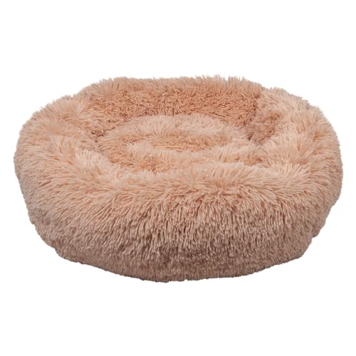 JACK AND VANILLA Beruhigendes Hundebett JV Bubble – rundes Anti-Stress-Kissen aus Plüsch für Hunde – Abnehmbarer Bezug, waschbar, Altrosa, M, 70 cm von JACK AND VANILLA