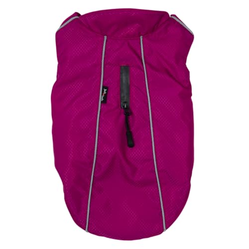 JACK AND VANILLA, Eleganter Hundemantel, Fuchsia, leicht und bequem, wetterfest, perfekte Passform mit verstellbarem Verschluss, Größe S, Fuchsia, 35 cm, Modell Expedition von JACK AND VANILLA