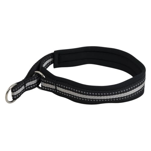 JACK AND VANILLA, Elegantes Halsband für Hunde, Schlichtes und schickes Design, verstellbar, langlebig und pflegeleicht, verstärkte Sicherheit, Größe 45 cm, Farbe: Schwarz, Modell Outdoor von JACK AND VANILLA