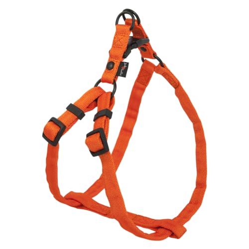 JACK AND VANILLA, Ergonomisches Geschirr aus Nylon, Orange, verstellbar von 53 bis 82 cm, 25 mm breit, ideal für Spaziergänge und Aktivitäten im Freien, Größe L, Modell Comfort von JACK AND VANILLA