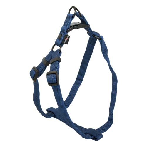 JACK AND VANILLA, Ergonomisches Geschirr aus Nylon für Hunde, leicht und langlebig, verstellbar, mit reflektierenden Streifen für Sicherheit, Farbe: Blau, Größe XS 12 mm x 27-38 cm, Modell Comfort von JACK AND VANILLA