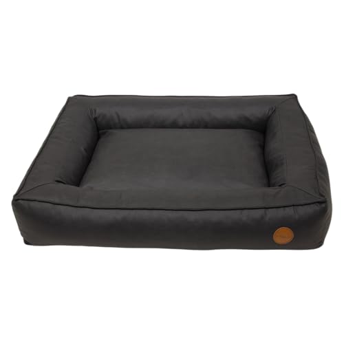 JACK AND VANILLA, Ergonomisches Hundebett für Hunde, geräumig, 100 x 70 cm, Elegantes Design, Schwarz, langlebige Materialien, leicht zu reinigen, thermische Isolierung, rutschfeste Sicherheit von JACK AND VANILLA