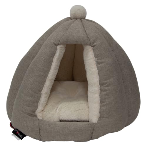 JACK AND VANILLA, Ergonomisches Iglu für Tiere, bequem und langlebig, thermische Isolierung, modernes Design, leicht zu transportieren, Maße 45 x 45 x 40 cm, Sandfarben von JACK AND VANILLA