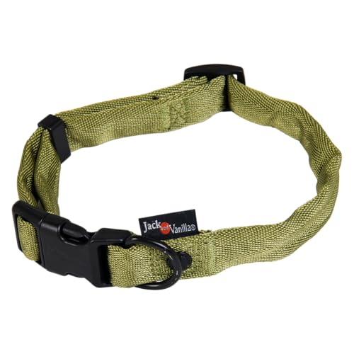 JACK AND VANILLA, Halsband aus Nylon, grün, für Hunde, verstellbar, Größe XS 12 mm, Halsumfang 16 – 24 cm, ergonomisches Design, robust und langlebig, verstärkte Sicherheit, attraktiver Stil, von JACK AND VANILLA