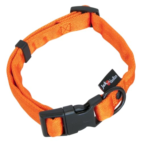 JACK AND VANILLA, Halsband für Hunde, Modell Comfort Tube Nylon, Farbe Orange, Größe 20 mm x 31-47 cm von JACK AND VANILLA