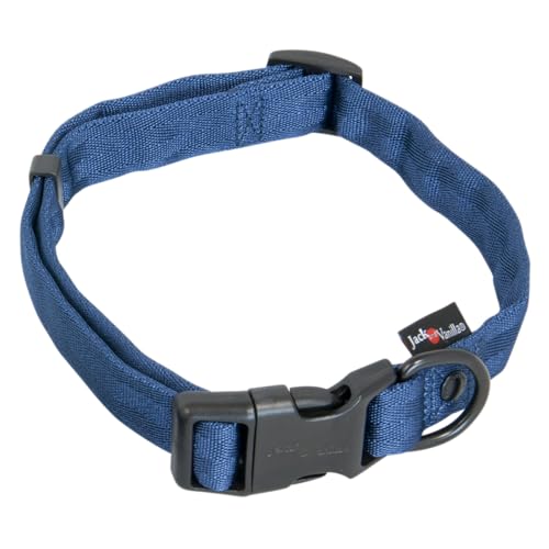 JACK AND VANILLA, Halsband für Hunde, Modell Comfort Tube Nylon, Farbe: Blau, Größe 25 mm x 39-65 cm von JACK AND VANILLA