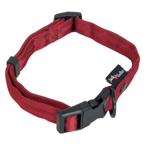 JACK AND VANILLA, Halsband für Hunde, Modell Comfort Tube Nylon, Farbe: Rot, Größe 20 mm x 31-47 cm von JACK AND VANILLA