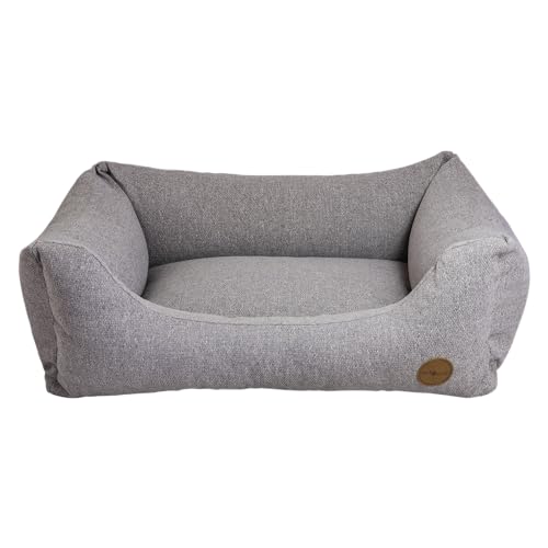 JACK AND VANILLA JV Hampton Orthopädisches Hundesofa – Innenkorb für ältere Hunde oder empfindliche Gelenke – Hellgrau, M, 80 x 60 x 25 cm von JACK AND VANILLA