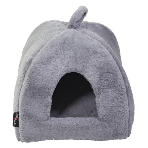 JACK AND VANILLA, Hundebett Igloo Modell Softy, Hellgrau, Größe XS, 40 x 40 x 40 cm von JACK AND VANILLA