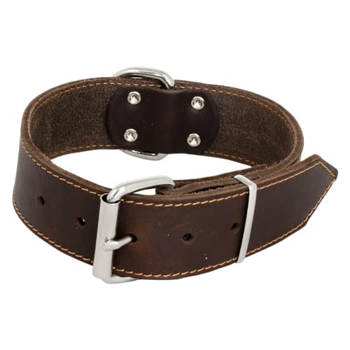 JACK AND VANILLA, Hundehalsband, groß, Fettleder, Farbe: Braun, Größe 40 mm x 50 cm von JACK AND VANILLA