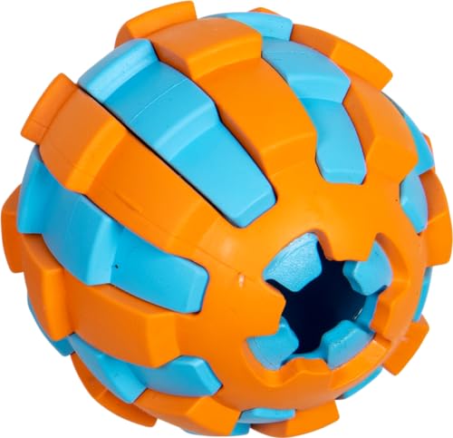 JACK AND VANILLA, Interaktiver Snackball für Hunde, ungiftig und langlebig, attraktives Design, Ø 7,8 cm, Farben Hellblau und Orange, ideal für kleine und mittelgroße Hunde, Modell Rubber Toys von JACK AND VANILLA