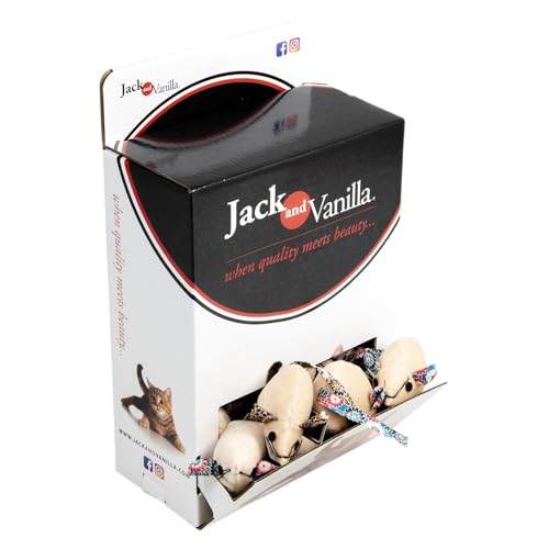 JACK AND VANILLA, Interaktives Katzenspielzeug mit Mäusen, 9 cm, stimuliert den Jagdinstinkt, langlebige und ungiftige Materialien, lebendige Farben, Größe 9 cm, Mehrfarbig, Modell Cat Toys von JACK AND VANILLA