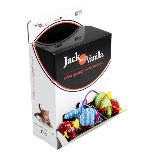 JACK AND VANILLA, Interaktives Spielzeug für Katzen, Mäuse, 5 cm, stimuliert den Jagdinstinkt, langlebige und ungiftige Materialien, lebendige Farben, Größe 5 cm, Mehrfarbig, Modell Cat Toys von JACK AND VANILLA