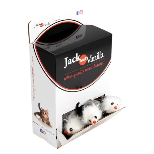 JACK AND VANILLA, Interaktives Spielzeug für Katzen, Mäuse aus farbigem Stoff, stimuliert den Jagdinstinkt, langlebig und ungiftig, Größe 7 cm, Modell Cat Toys von JACK AND VANILLA