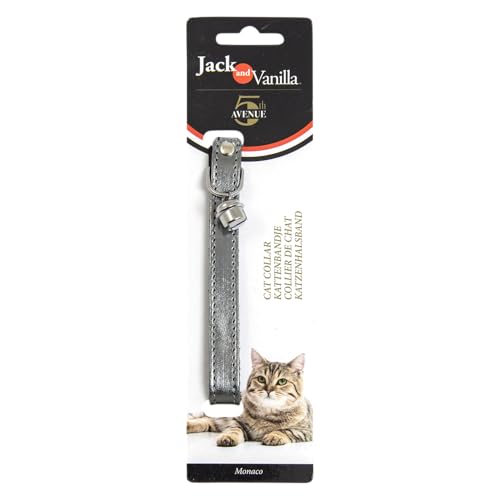 JACK AND VANILLA, Katzenhalsband aus hypoallergenem Silber, Elegantes und sicheres Design, verstellbar, 30 cm, ideal für den Komfort Ihres Haustiers, 14 mm, silberfarben, Modell Monaco von JACK AND VANILLA