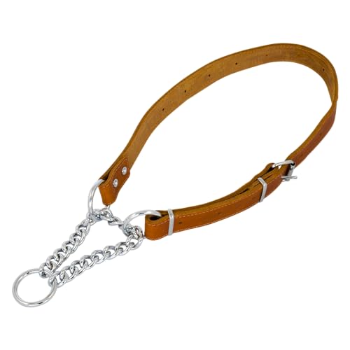 JACK AND VANILLA, Martingale Halsband für Hunde, Fettleder, Farbe Cognac, Größe 16 mm x 35-50 cm von JACK AND VANILLA