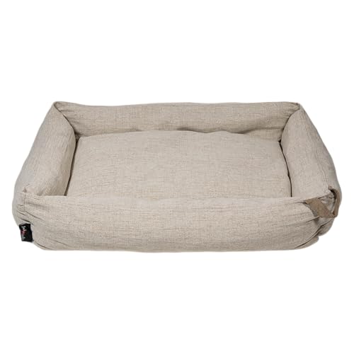 JACK AND VANILLA, Modernes und Elegantes Sofa, komfortabel mit gepolsterten Kissen, pflegeleicht, ideal für kleine Räume, Maße 90 x 65 x 20 cm, Farbe: Beige, Modell Luxor von JACK AND VANILLA