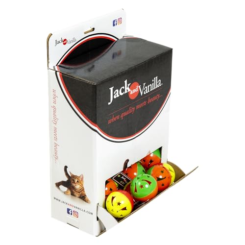 JACK AND VANILLA, Rassel für Katzen mit bunten Sternen, stimulierendes Spielzeug aus ungiftigen Materialien, attraktives Design, Größe 4 cm, Modell Cat Toys von JACK AND VANILLA