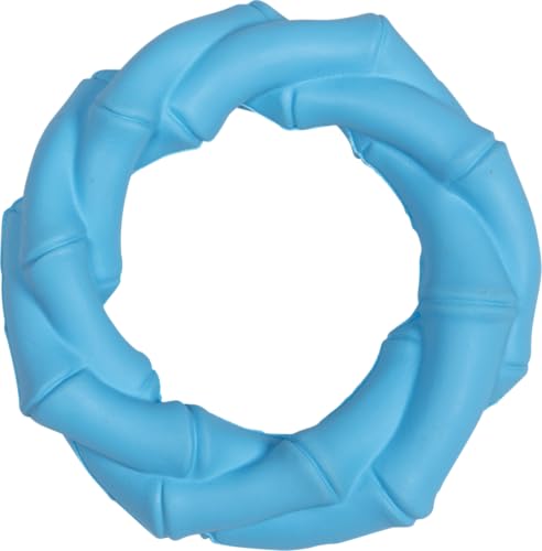 JACK AND VANILLA, Ring aus langlebigem Gummi für Hunde, ergonomisches Design, ideal für interaktive Spiele, leicht zu reinigen, Durchmesser 10,5 cm, Farbe Hellblau, Modell Rubber Toys von JACK AND VANILLA