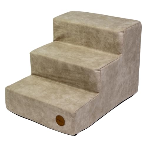 JACK AND VANILLA, Tiertreppe aus Massivholz und MDF, ergonomisches Design, leicht zu reinigen, ideal für Hunde und Katzen, Maße 45 x 60 x 40 cm, Sandfarben, Modell Classy von JACK AND VANILLA