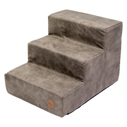 JACK AND VANILLA, Treppe für Tiere, modernes Design, robust und rutschfest, ideal für kleine und mittelgroße Tiere, Maße 45 x 60 x 40 cm, Farbe Stone, Modell Classy von JACK AND VANILLA