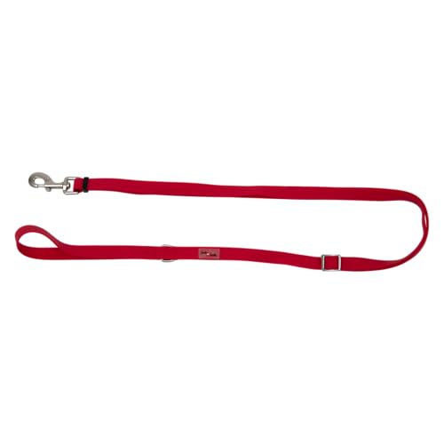 JACK AND VANILLA, Verstellbare Leine, robust, mit sicherem Karabiner, ergonomisches Design und leuchtendes Rot, ideal für Hunde Aller Größen, U (One Size), Modell Sport Expedition von JACK AND VANILLA