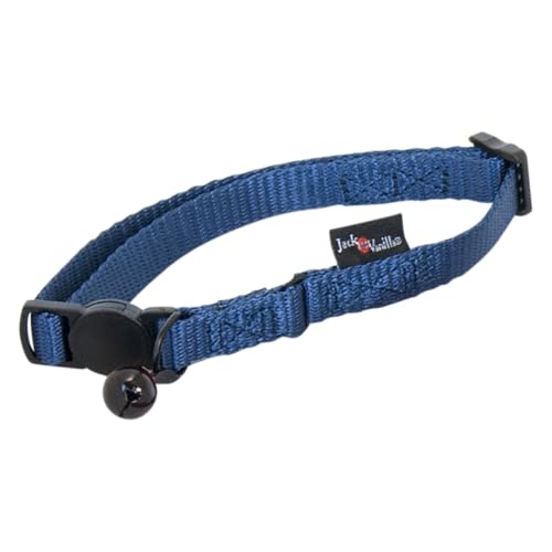 JACK AND VANILLA, Verstellbares Halsband aus Nylon für Kätzchen, bequem und sicher, Farbe Blau, Größe verstellbar von 17 bis 24 cm, ideal für Junge Tiere, Modell Nylon von JACK AND VANILLA