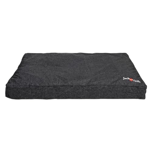 JACK AND VANILLA - Wasserdichtes Hundebett – wasserdicht, langlebig und komfortabel für kleine bis große Hunde – leicht zu waschen – Farbe Schwarz, XL, 120 x 80 x 14 cm von JACK AND VANILLA