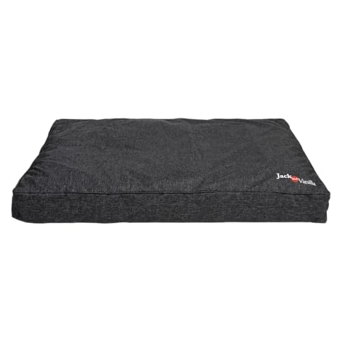 JACK AND VANILLA - Wasserdichtes Hundebett – wasserdicht, langlebig und komfortabel für kleine bis große Hunde – leicht zu waschen – Farbe Schwarz, XL, 120 x 80 x 14 cm von JACK AND VANILLA