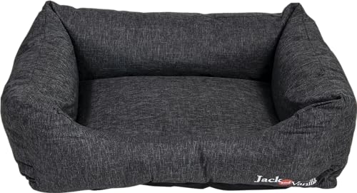 JACK AND VANILLA - Hundesofa wasserfest – wasserdichtes Korb, langlebig und komfortabel für kleine bis große Hunde – leicht zu waschen – Farbe Schwarz, L, 100 x 70 x 26 cm von JACK AND VANILLA