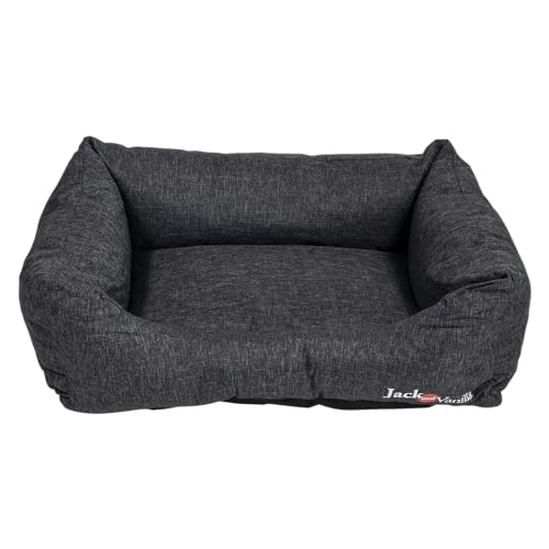 JACK AND VANILLA - Hundesofa wasserfest – wasserdichtes Korb, langlebig und komfortabel für kleine bis große Hunde – leicht zu waschen – Farbe Schwarz, M, 80 x 60 x 25 cm von JACK AND VANILLA