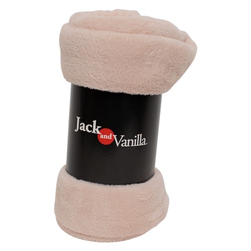 JACK AND VANILLA, Weiche und Bequeme Decke, Rosa, ideal zum Kuscheln, 130 x 170 cm, perfekt für Sofa oder Bett, verleiht Ihrem Zuhause Wärme und Stil, Modell Cocoon von JACK AND VANILLA