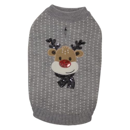 JACK AND VANILLA Hundepullover mit Rentiermuster, weich und atmungsaktiv, ideal für Partys, perfekte Passform, maschinenwaschbar, Größe S, Grau, Modell 5Th Avenue Dogwalk JACK AND VANILLA Hundepullover mit Rentiermuster, weich und atmungsaktiv, ideal für Partys, perfekte Passform, maschinenwaschbar, Größe S, Grau, Modell 5Th Avenue Dogwalk von JACK AND VANILLA
