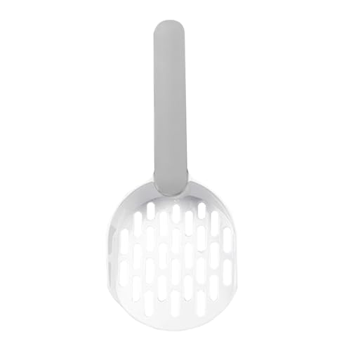 JACKANNA 2 stück Farbe Mesh Cat Litter Scoop Katzenstreu Schaufel Kunststoff Katzenstreu Sichter Schaufel Katzenstreu Schaufel für Tofu Streu und Lehm Streu (Weiß mit Grau) von JACKANNA