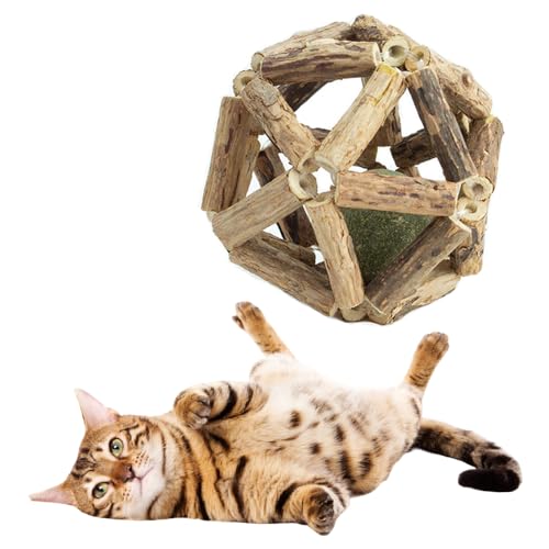 JACKANNA Cat Balls, Built-in Bell Sounding Ball Spielzeug, Catnip Balls, Natur Spielen Bälle kauen & Chase Katze Spielzeug, Bite Resistant Pet Toys (Katzenminze Groß) von JACKANNA