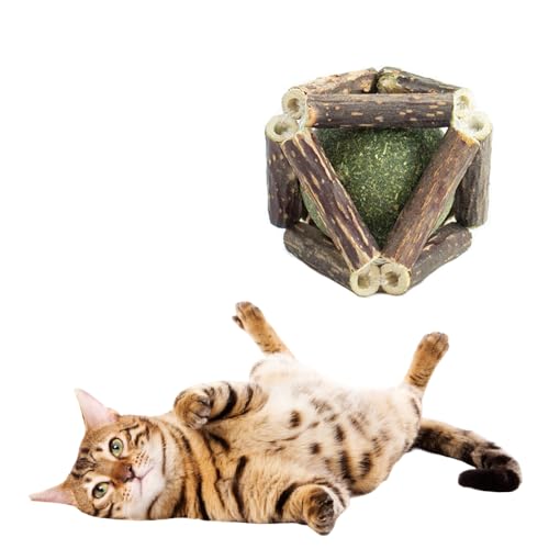 JACKANNA Cat Balls, Built-in Bell Sounding Ball Spielzeug, Catnip Balls, Natur Spielen Bälle kauen & Chase Katze Spielzeug, Bite Resistant Pet Toys (Katzenminze Klein) von JACKANNA