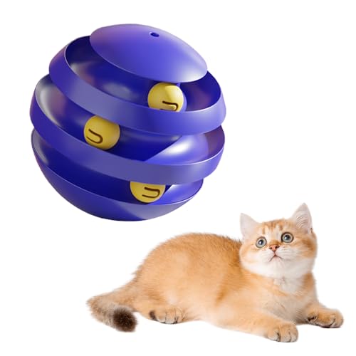 JACKANNA Cat Toys Not Down Tease Cat Ball Pet Cat Supplies Cat Interactive Ball Toys Geeignet für Katzentraining und -Spiel Verringert Langeweile und Angst (Blau) von JACKANNA