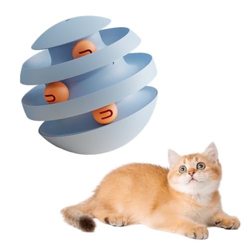 JACKANNA Cat Toys Not Down Tease Cat Ball Pet Cat Supplies Cat Interactive Ball Toys Geeignet für Katzentraining und -Spiel Verringert Langeweile und Angst (Haze Blau) von JACKANNA